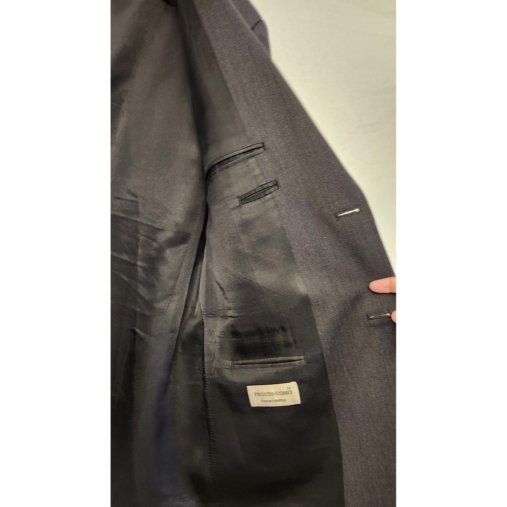 Pronto Uomo Blazer Mens 44R Gray 100% Wool Sport Coat Jacket‎ Korea Business - Picture 7 of 15